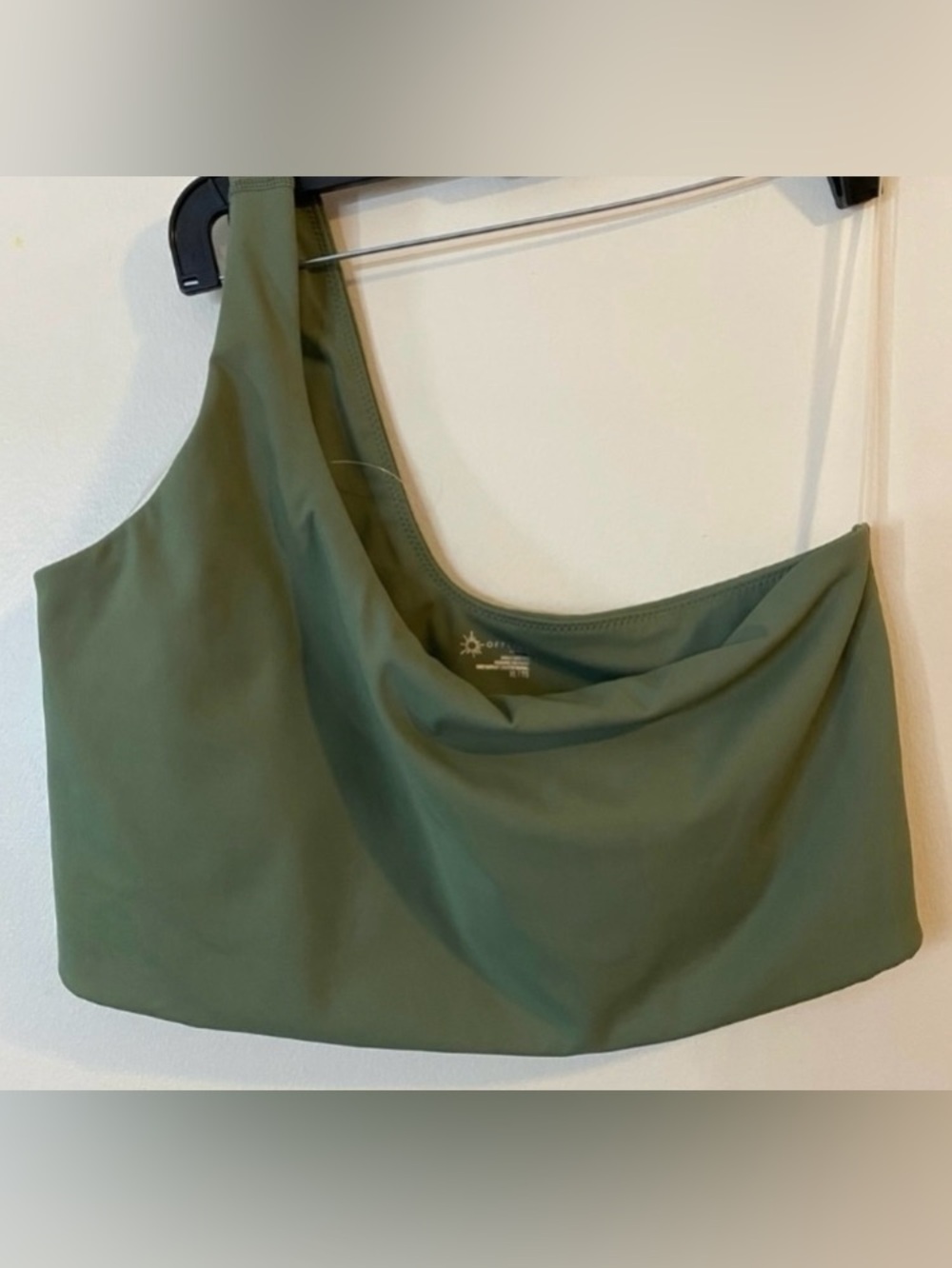 aerie Goals Recharge Olive Green one Shoulder  sports bra